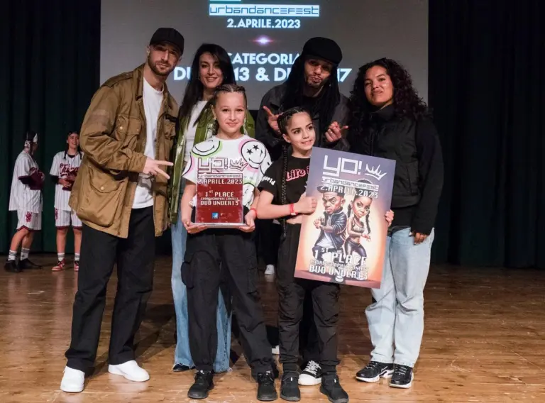 YO! Urban Dance Fest 2023, 1° posto Duo Under 13: Noa e Sabrina premiati sul palco (Auditorium del Massimo)