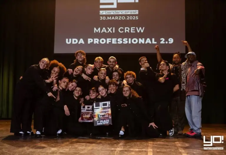 YO! Urban Dance Fest 2025, 1° posto Maxi Crew: Uda Professional 2.9 premiati sul palco (Auditorium del Massimo)
